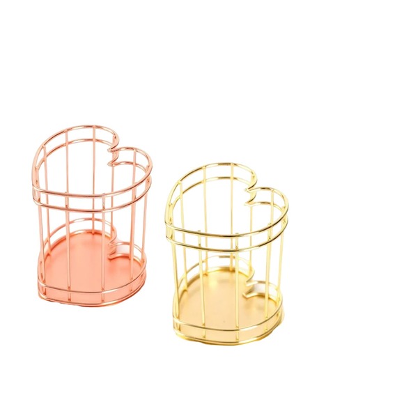 Heartshaped Cosmetic Brush Holders - Rose Gold & Gold (Set of 2) Bundle Offer - Picture 1 of 3